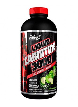 Nutrex Research Liquid L-Carnitine 3000-30 Servings (Green Apple)